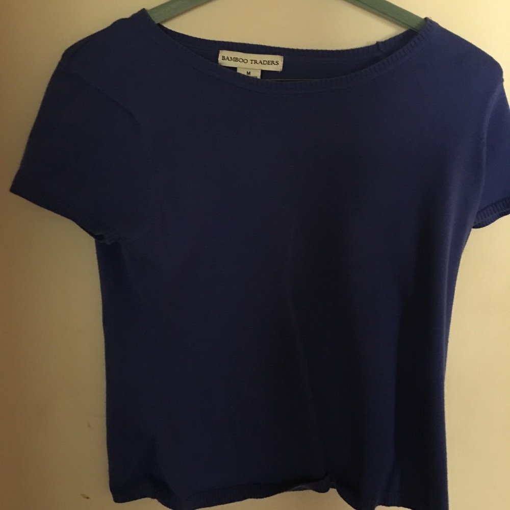 Blue short sleeve sweater